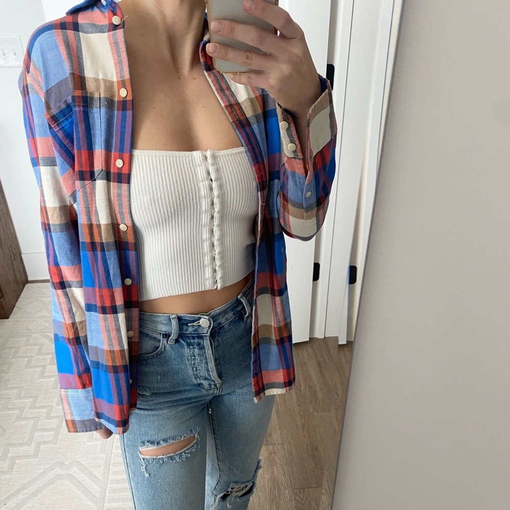 Oversized Flannel Button-Down - image 1